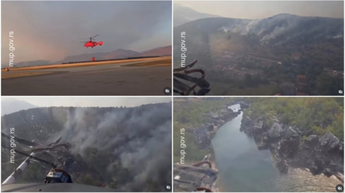 MUP Srbije objavio snimak gašenja požara u Crnoj Gori:  Helikopter Kamov izbacio 248 tona vode