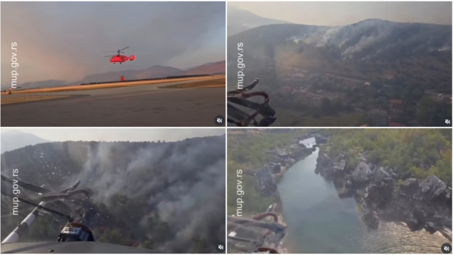 MUP Srbije objavio snimak gašenja požara u Crnoj Gori: Helikopter Kamov izbacio 248 tona vode
