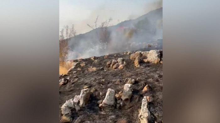 Varnica buster pumpe izazvala požar u Piperima, vatra se brzo proširila zbog vetra i vrućine (VIDEO)