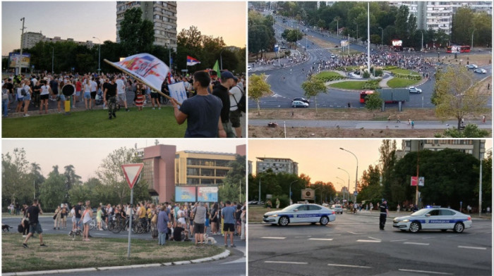 Protesti u Srbiji: Blokirana Ulica kneza Miloša i kružni tok na Novom Beogradu (FOTO)