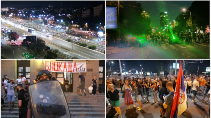 Protesti u Srbiji: Napadnuta policija u Kneza Miloša od strane demonstranata, lete flaše, kamenice i topovski udari