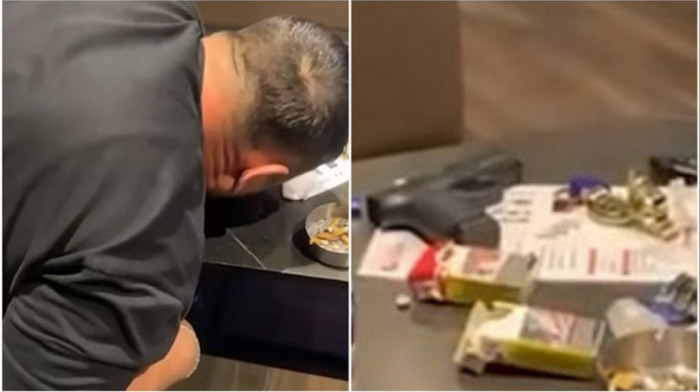Isplivao snimak: Opštinski službenik na KiM uhapšen zbog konzumiranja narkotika, na stolu bili pištolj i nož (VIDEO)
