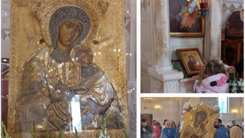 U hramu Svetog Simeona na Novom Beogradu svečano uneta ikona Presvete Bogorodice Stradalne povodom praznika Uspenja