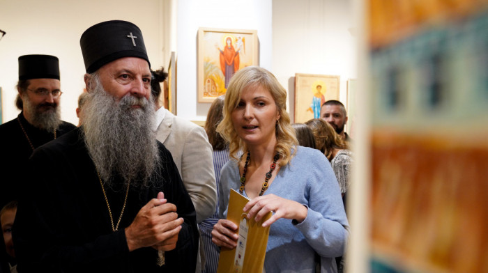 Patrijarh Porfirije otvorio izložbu "Svetlost Logosa" posvećenu Svetom Savi u Galeriji Kolarca