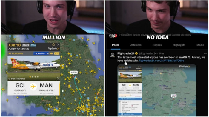 Više od milion ljudi pratilo je jedan let na Flight Radar-u, niko još ne zna tačno zašto