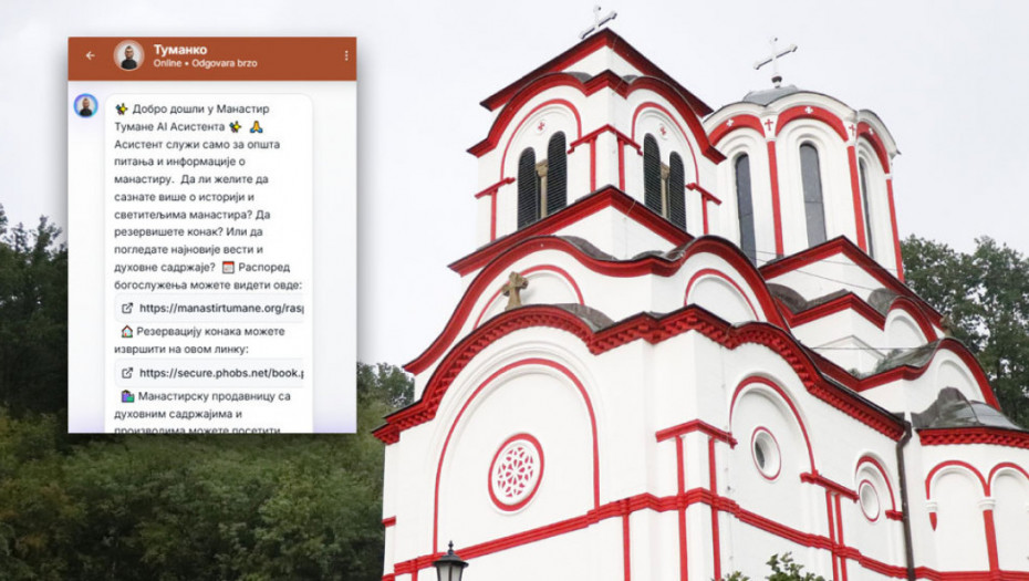 Manastir Tumane uveo na svom zvaničnom sajtu AI četbota Tumanka