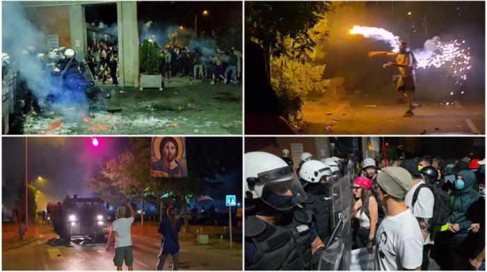Incidenti u Novom Sadu: Bačena pirotehnička sredstva, policija potisnula učesnike protesta ispred Filozofskog fakulteta