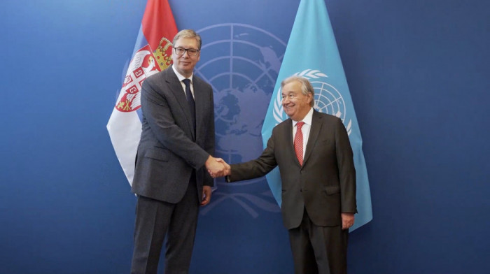 Vučić se sastao sa Guterešom u Njujorku: Srbija pruža podršku globalnim inicijativama UN