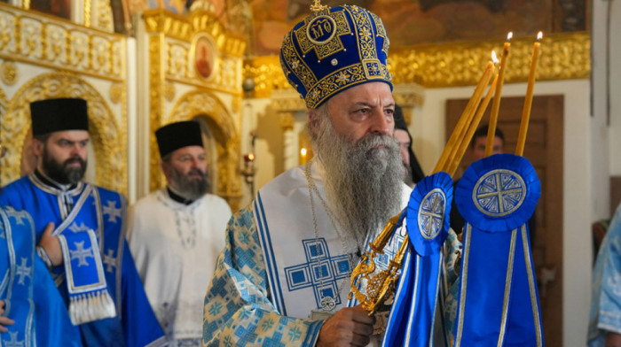 Patrijarh Porfirije služio liturgiju povodom Svete Petke u crkvi Ružica na Kalemegdanu