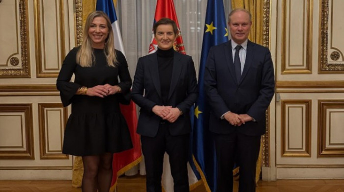 Brnabić posetu Parizu počela radnom večerom sa Kerkentzesom i Trokazom