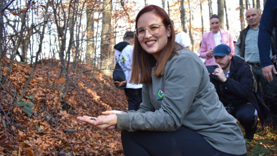 Ministarka Pavkov sa mladima u velikoj akciji pošumljavanja na Crnom vrhu kod Bora