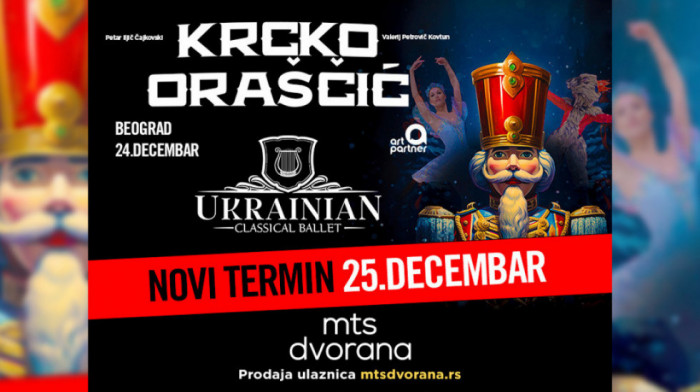 Balet "Krcko Oraščić" u izvedbi Ukrajinskog klasičnog baleta 24. i 25. decembra u MTS dvorani