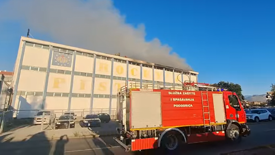 Veliki požar u objektu "Roki Pistolato u naselju Zabjelo u Podgorici (FOTO)