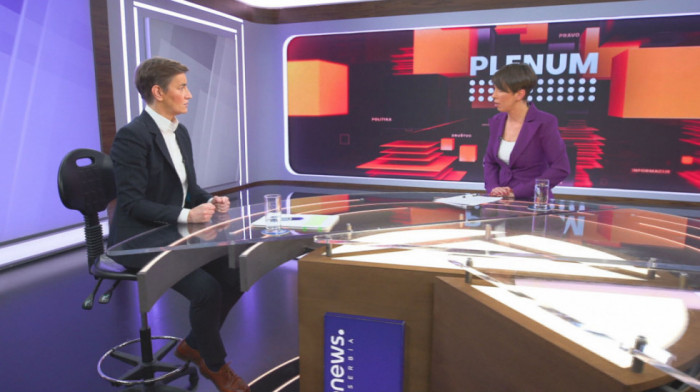 Brnabić u emisiji "Plenum": Parlament nikada neće biti blokiran, to je mesto za dijalog, a ne sukobi na ulicama