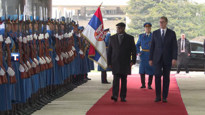 Počeo sastanak Vučića sa predsednikom DR Konga u Palati Srbija