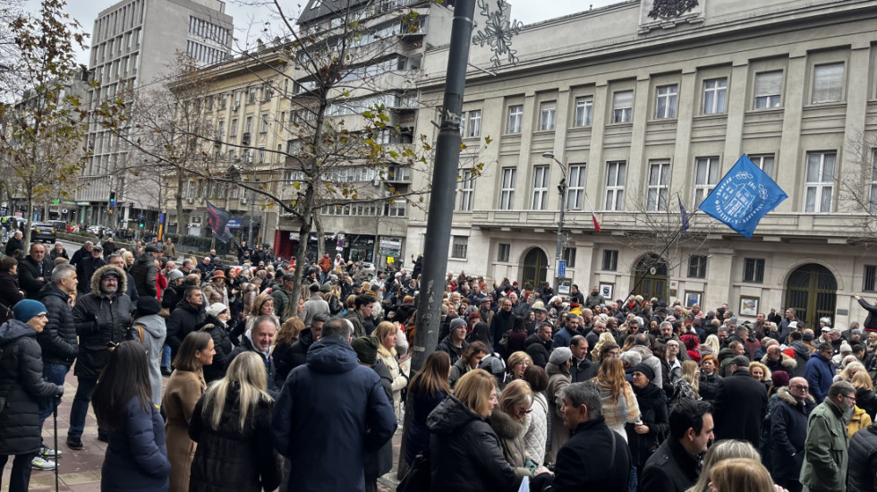Protest sudija i tužilaca ispred Ustavnog suda u Beogradu