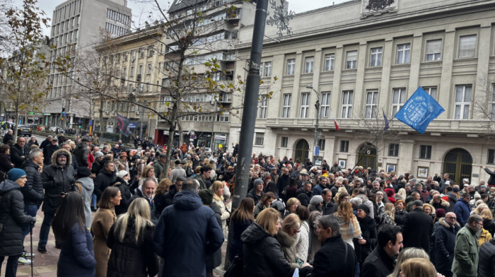Protest sudija i tužilaca ispred Ustavnog suda u Beogradu