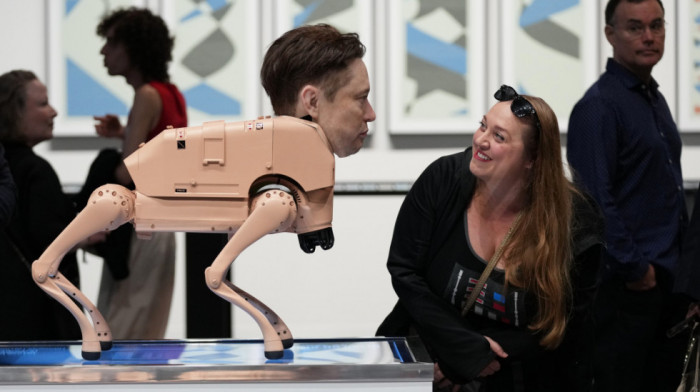 Bizarna instalacija na Art Basel izložbi u Majamiju: Psi roboti sa likovima Maska, Bezosa, Zakerberga... (FOTO)