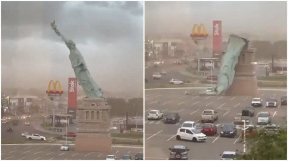 Pala replika Kipa slobode u Brazilu: Skulpturu visoku 24 metra oborili jaki vetrovi (VIDEO)
