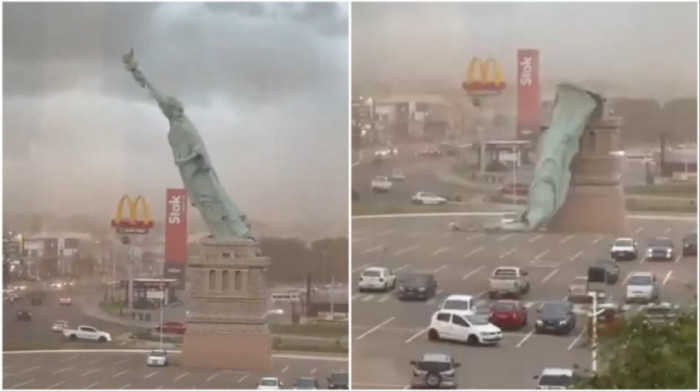Pala replika Kipa slobode u Brazilu: Skulpturu visoku 24 metra oborili jaki vetrovi (VIDEO)