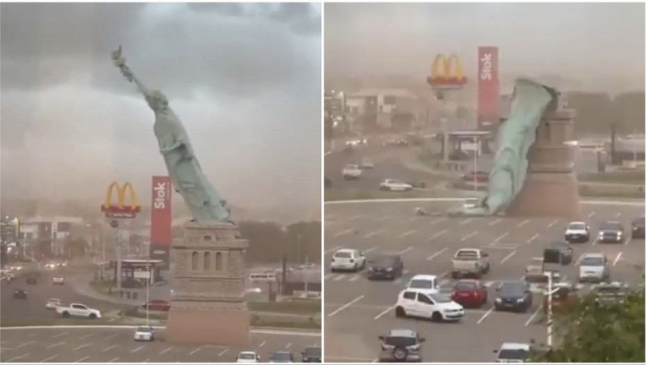 Pala replika Kipa slobode u Brazilu: Skulpturu visoku 24 metra oborili jaki vetrovi (VIDEO)