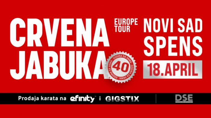 Crvena jabuka nastavlja turneju po Srbiji: Posle dva velika koncerta u Beogradu, naredni 18. aprila u "Spensu"