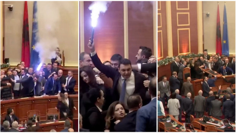 Haos u albanskoj skupštini: Opozicija palila baklje, pa se sukobila sa policijom (VIDEO)