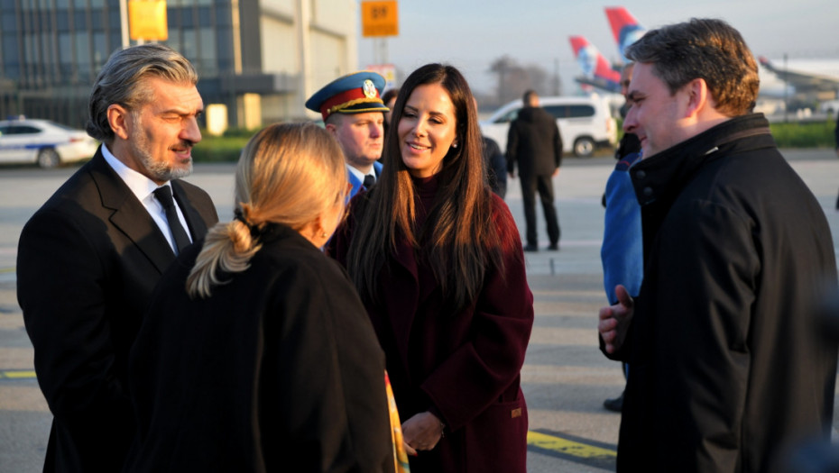 Tamara Vučić ispratila predsednika Gruzije i prvu damu na aerodromu "Nikola Tesla"