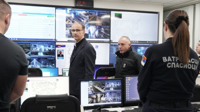 Macut i Dačić posetili Sektor za vanredne situacije zbog nevremena u većem delu Srbije (FOTO)