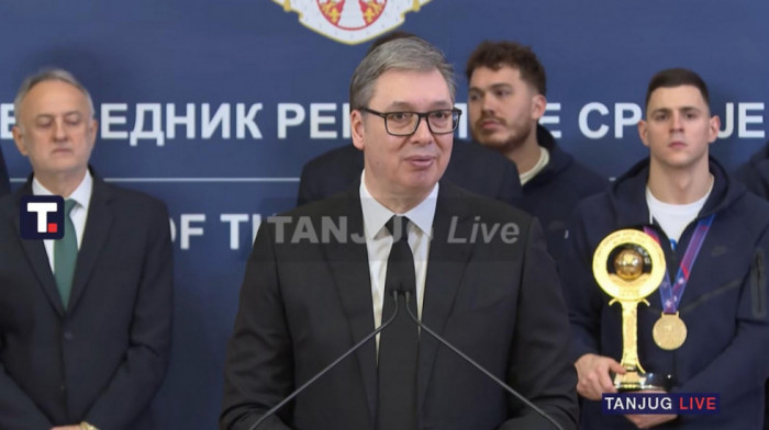 Vučić na prijemu sa vaterpolistima: Retko se viđa ovakva dominacija, hvala za ljubav koju ste pokazali za Srbiju