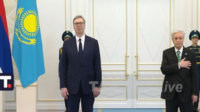 Vučić stigao u predsedničku palatu u Astani, sledi sastanak sa predsednikom Tokajevim