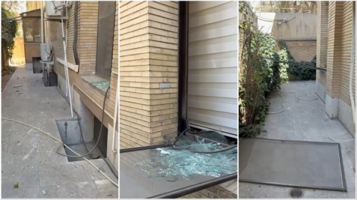 Oštećena ambasada Srbije u Teheranu tokom vazdušnih napada (VIDEO)