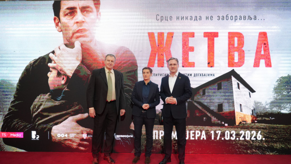 Film “Žetva” premijerno prikazan u Mts dvorani, prisustvovali Brnabić i Selaković