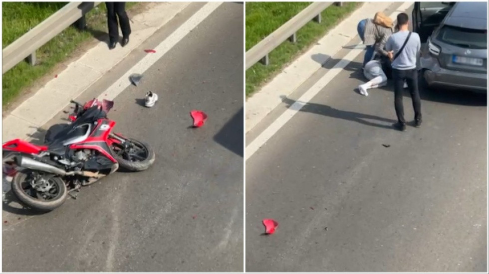 Sudar motocikla i automobila kod Arene: Povređena jedna osoba