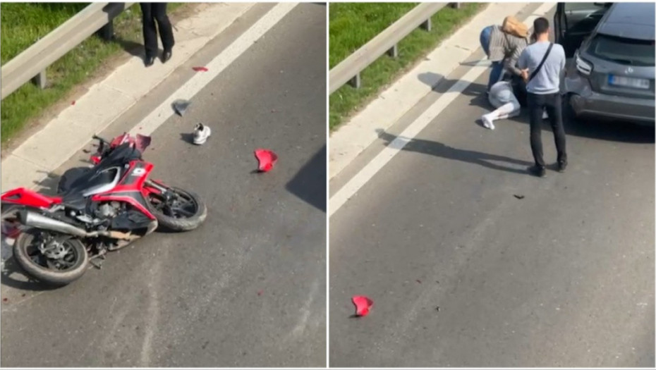 Sudar motocikla i automobila kod Arene: Povređena jedna osoba