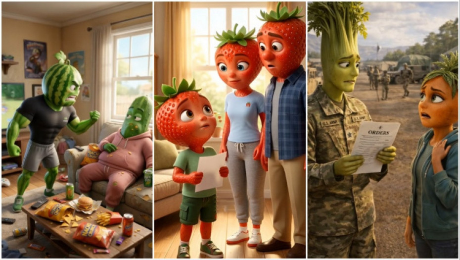 Stereotipi i zabrinutost: Stručnjaci upozoravaju na TikTokove sa AI čovekolikim voćem i povrćem