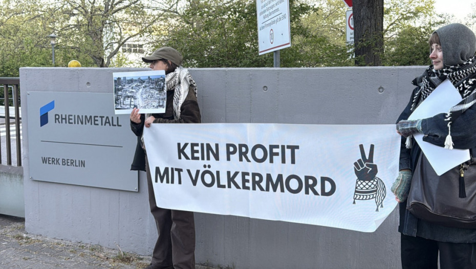 Aktivisti ponovo blokirali ulaz u Rajnmetal, policija okončala protest za 20 minuta