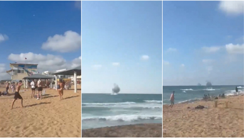 Panika na plaži u Izraelu: Rakete Hezbolaha pale u more nadomak kupača (VIDEO)