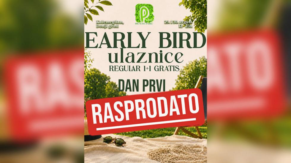 Early Bird ulaznice za prvi dan festivala Brunch u parku rasprodate za manje od 72 sata