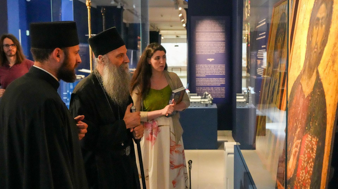 Patrijarh Porfirije posetio izložbu Sveti Sava u Galeriji SANU