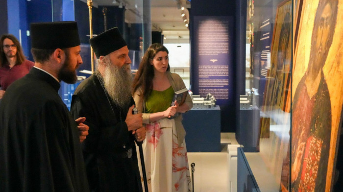 Patrijarh Porfirije posetio izložbu Sveti Sava u Galeriji SANU