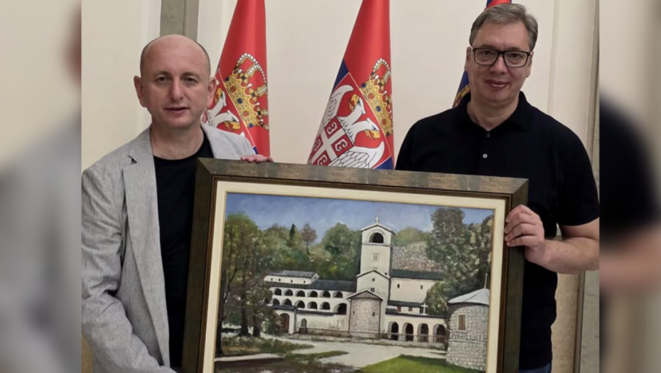 Vučić: Knežević mi u ime Srba sa Cetinja doneo na poklon sliku Cetinjskog manastira