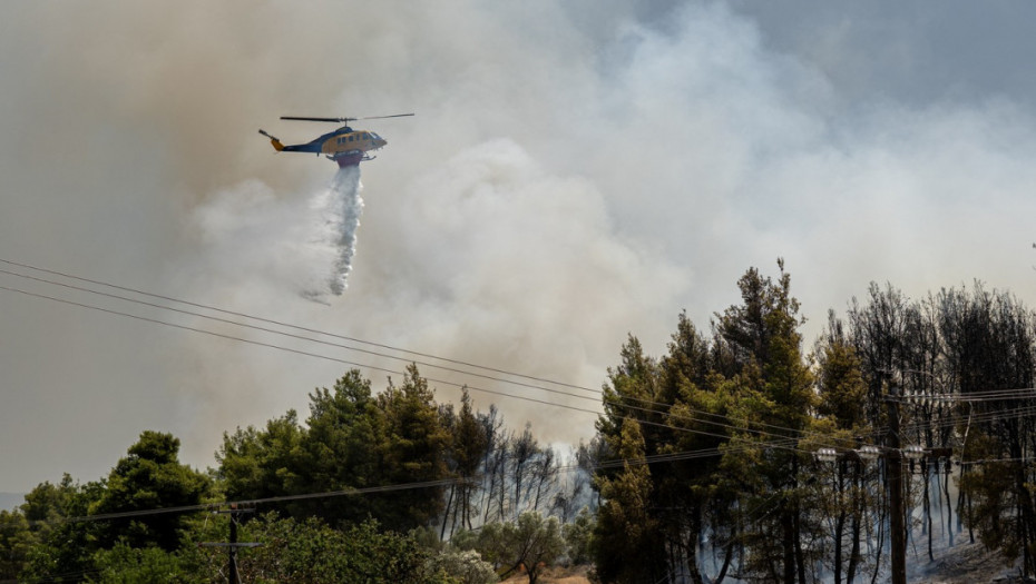 Na grčkom ostrvu Evija izbio požar, u gašenju učestvuje 8 aviona i 3 helikoptera