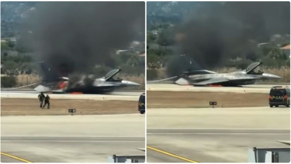 Prizemljio F-16 bez točkova: Dramatičan snimak sletanja zapaljenog lovca na Zakintosu, kolaps u avio-saobraćaju (VIDEO)