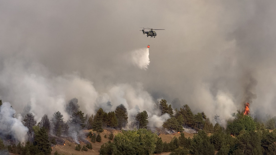 Veliki požar u Deliblatskoj peščari: MUP angažovao helikoptere H145, Super Puma i Kamov Ka-32 (VIDEO,  FOTO)