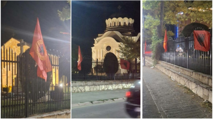 Kancelarija za KiM: Zastave UČK i Albanije okačene na ogradi crkvenog poseda u Lipljanu (FOTO)