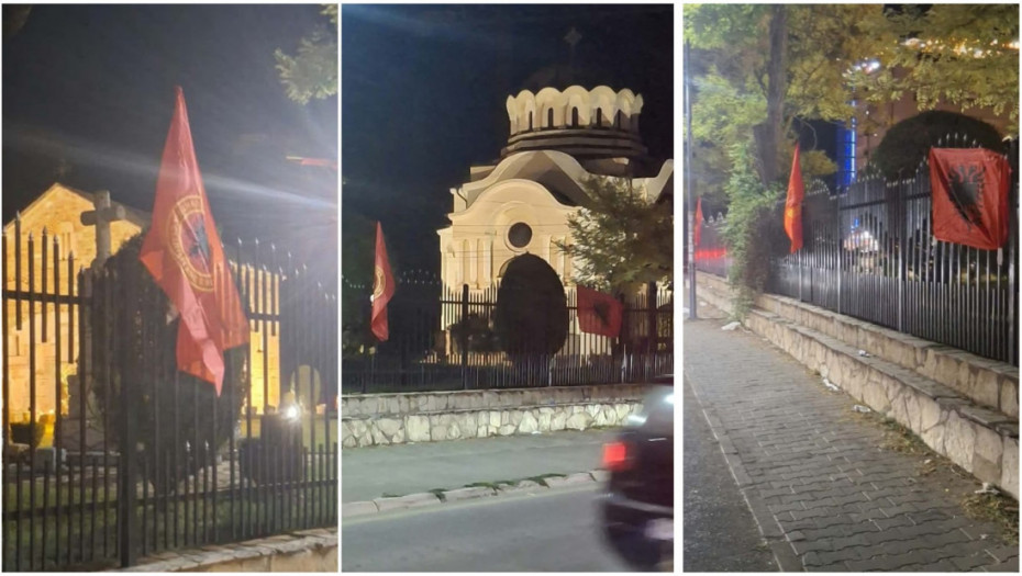 Kancelarija za KiM: Zastave UČK i Albanije okačene na ogradi crkvenog poseda u Lipljanu (FOTO)