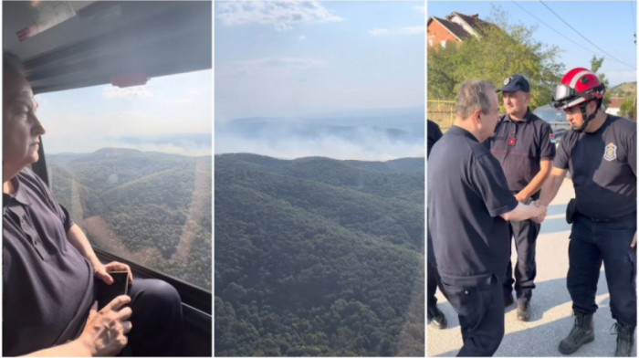 Požar se širi ka selu kod Bujanovca, Dačić stigao na teren: "Sprečavamo vatru da se spusti ka Breznici" (VIDEO)