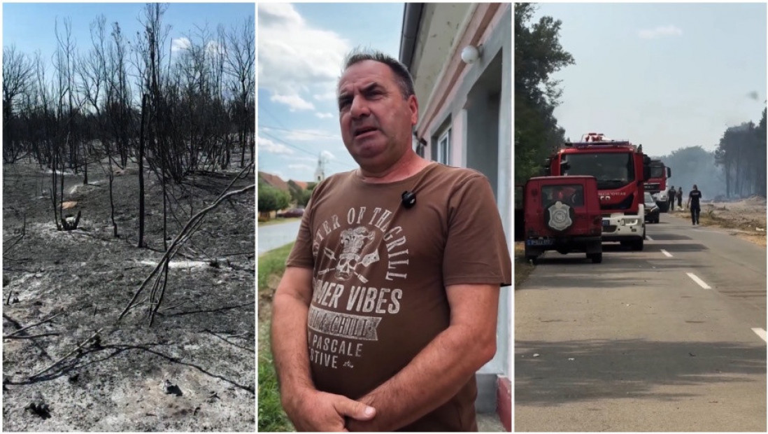 Euronews Srbija u Kajtasovu kod Deliblatske peščare: Celo selo u borbi sa požarom, vatru zaustavili nadomak kuća