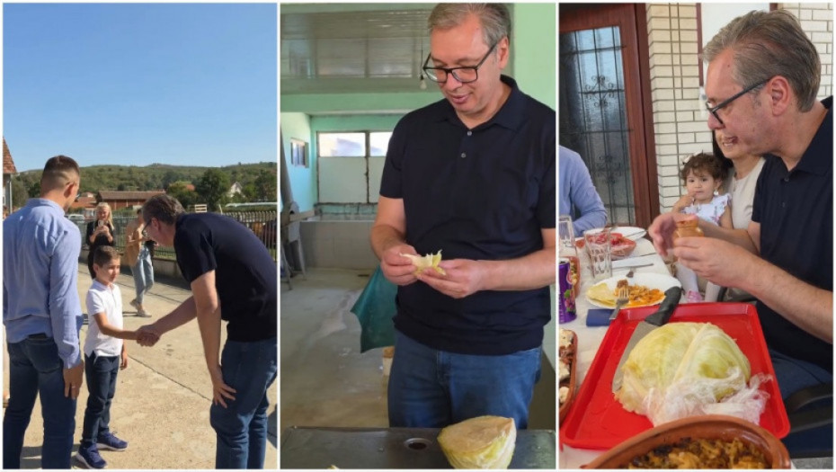 Vučić posetio porodicu Milivojević, probao kupus koji proizvode